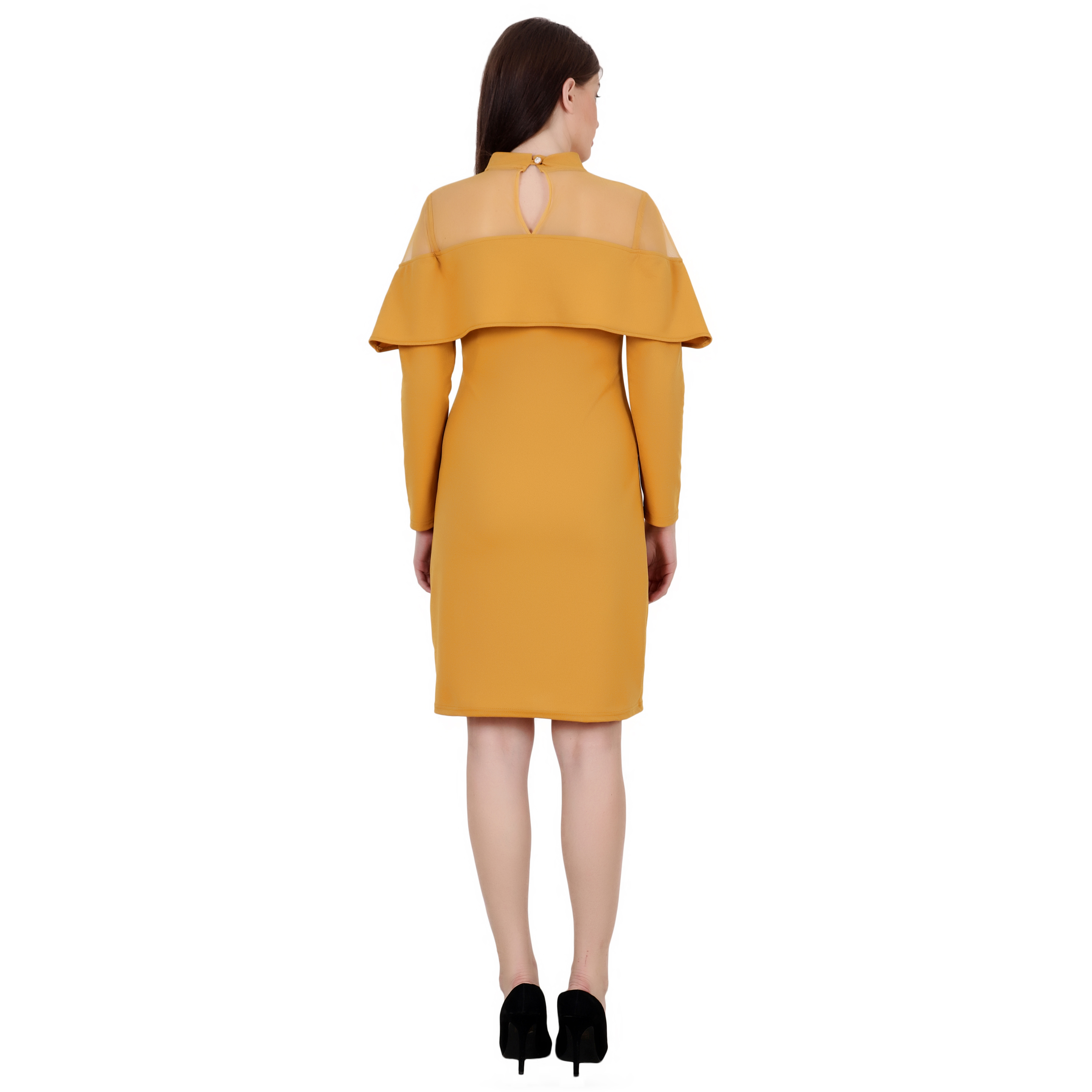 SUN MUSTARD MIDI FULL SLEEVE BODYCON